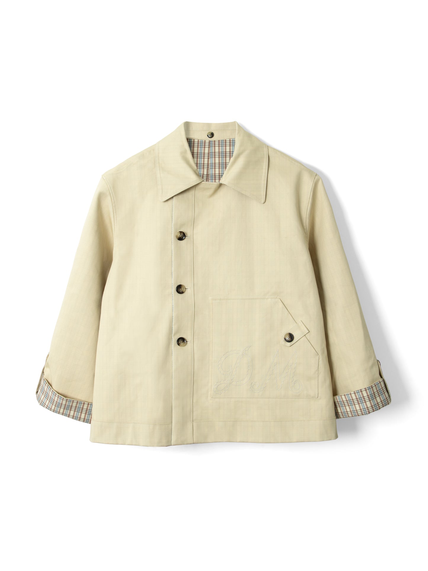 Damson Madder - Jerry Reversible Crop Trench, Ginger Check