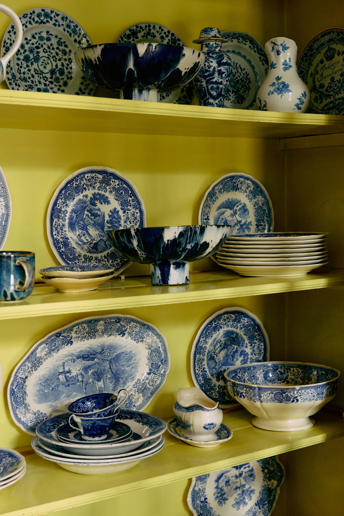 HKLIVING - Ceramic Bowl on Base, Indigo