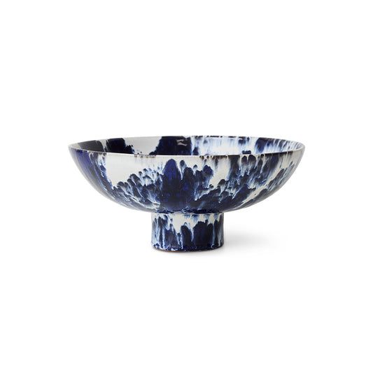 HKLIVING - Ceramic Bowl on Base, Indigo