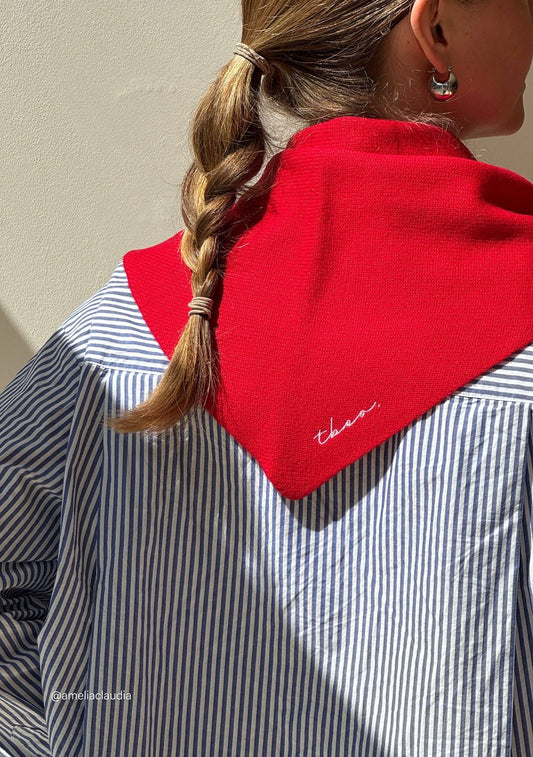 TBCo - Merino Triangle Scarf in Red
