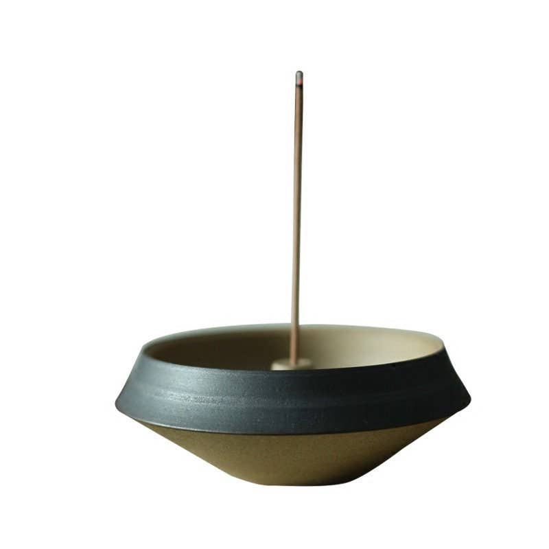 Gohobi - Handmade Ceramic Black Incense Holder