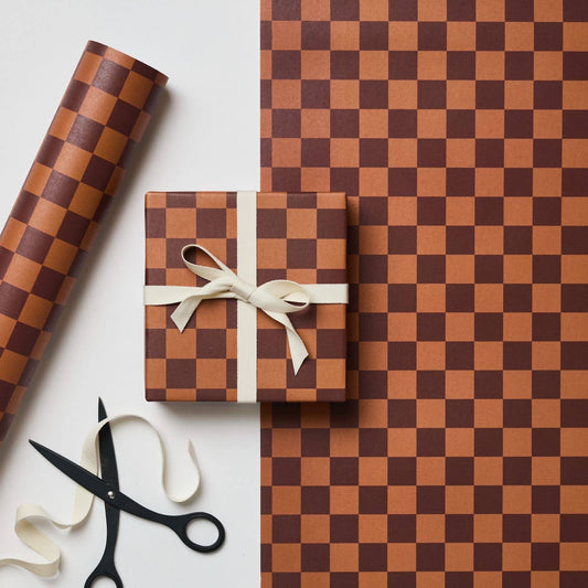 Kinshipped - Cinnamon/ Dark Brown Checkerboard Wrap