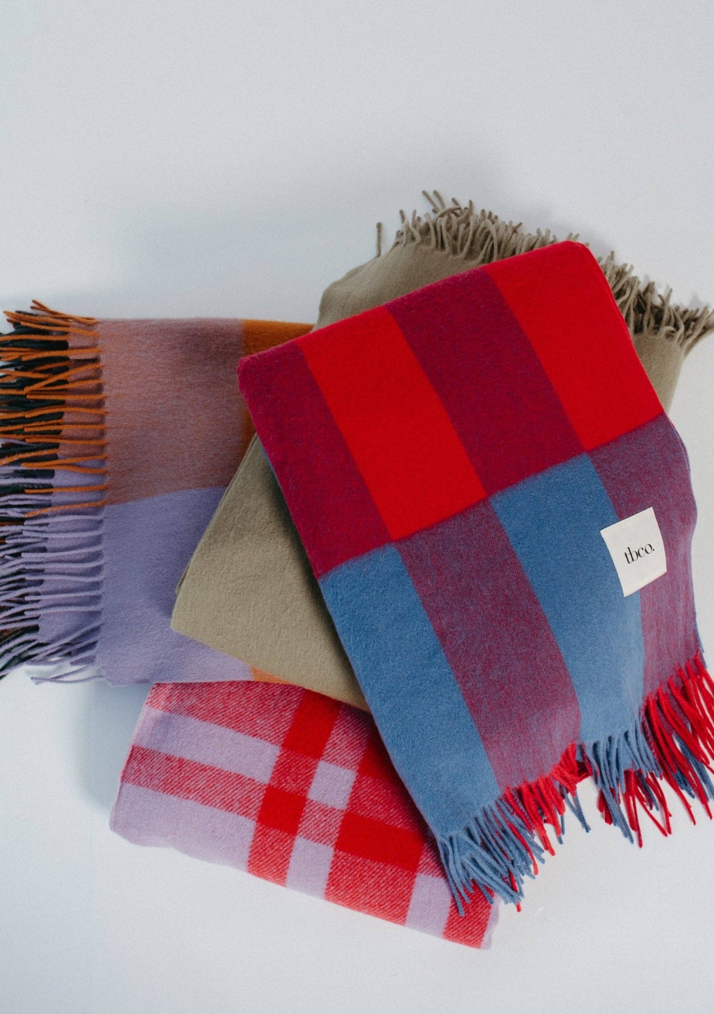TBCo - Lambswool Blanket, Red Modern Check