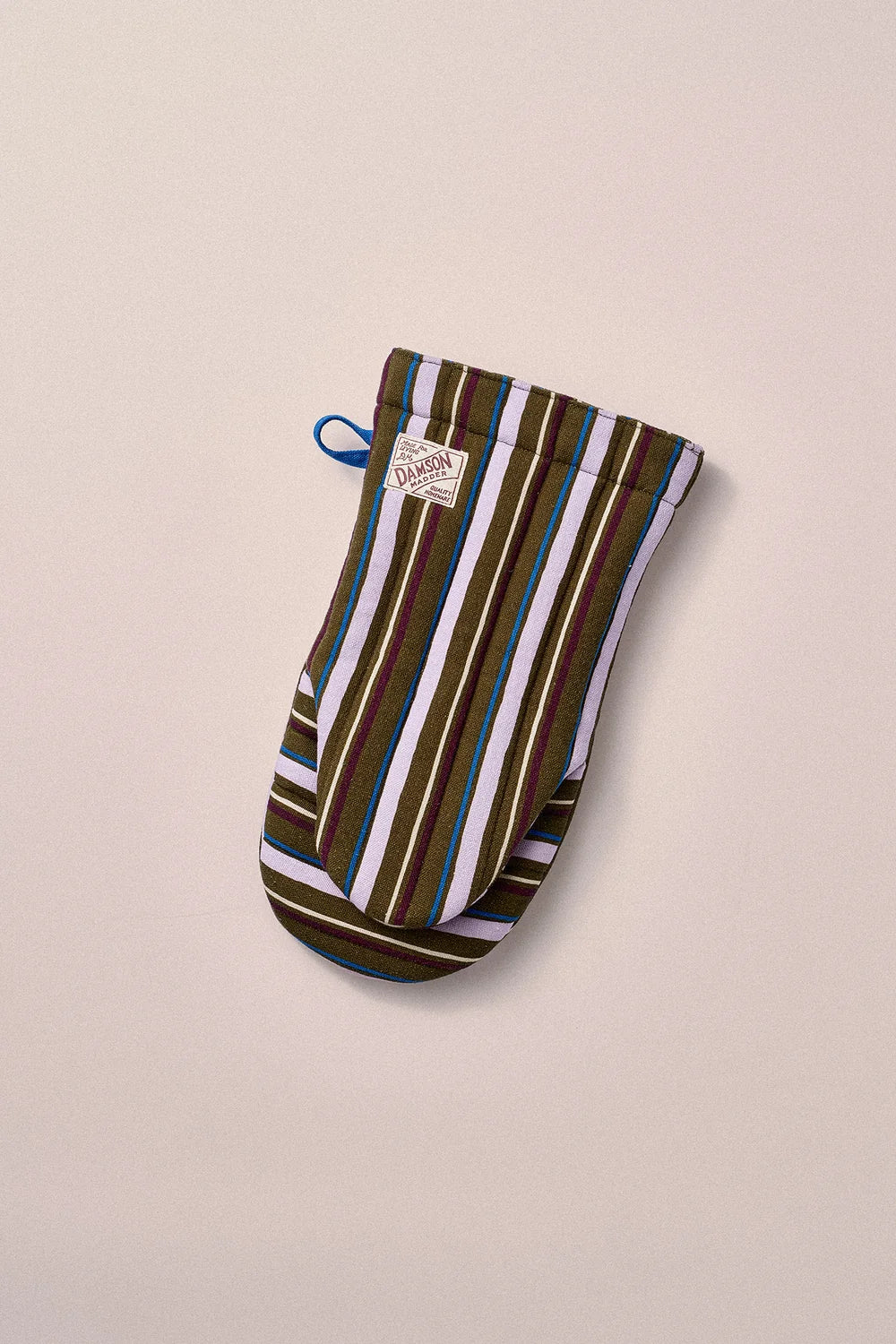 Damson Madder - Single Oven Mitt, Green Stripe