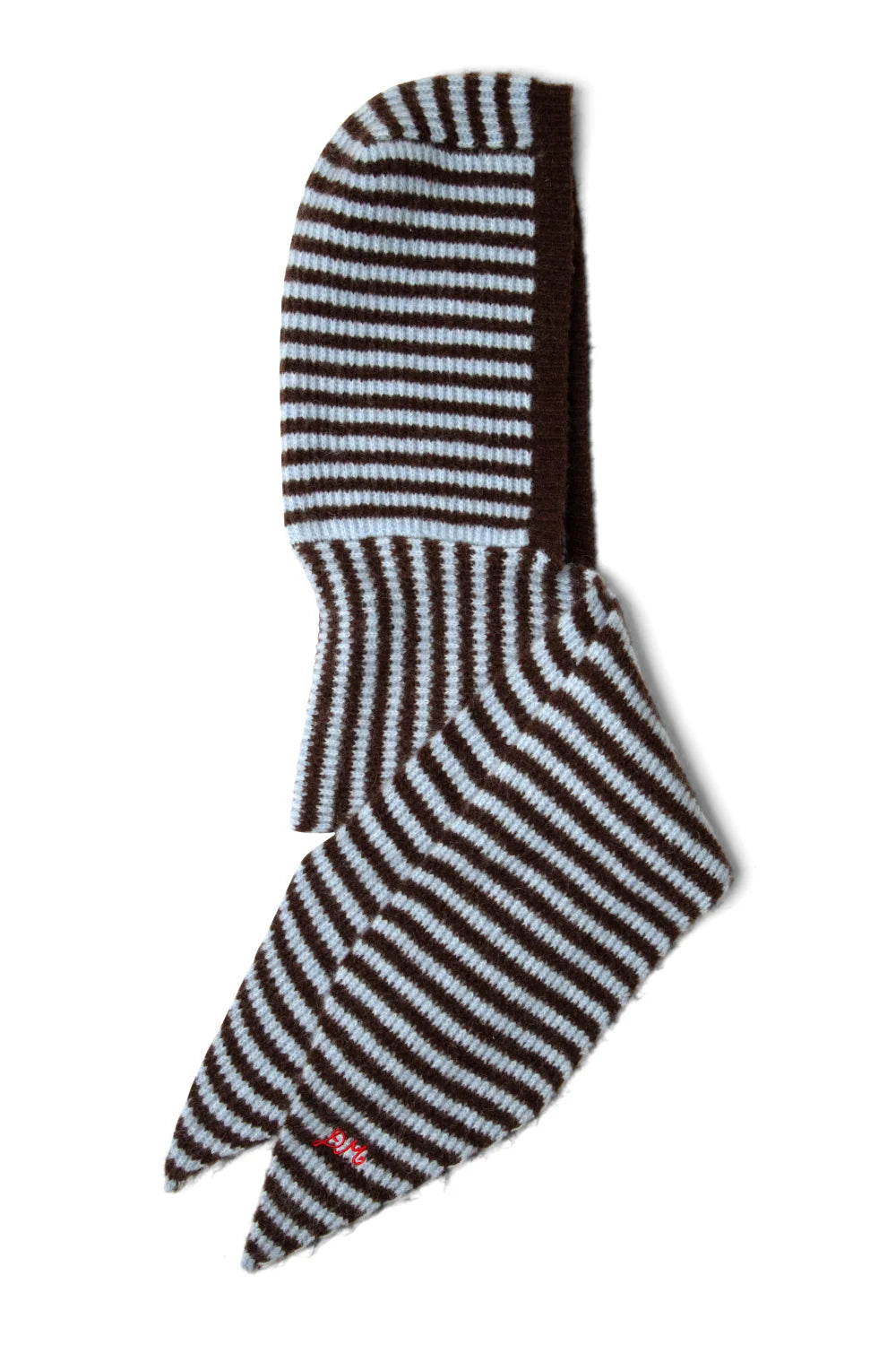 Damson Madder - Tie Front Hood, Blue and Choc Stripe