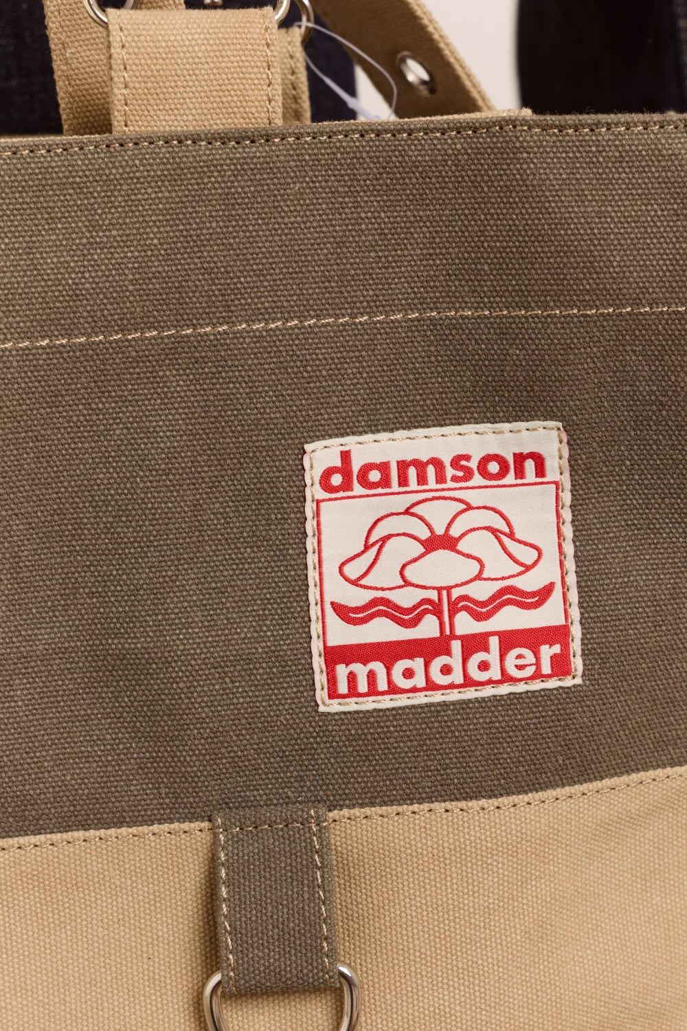 Damson Madder - Veda Canvas Blocked Bag, Olive and Sand