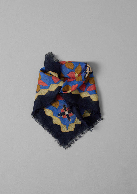 TOAST - Folk Floral Print Bandana - Bluebird