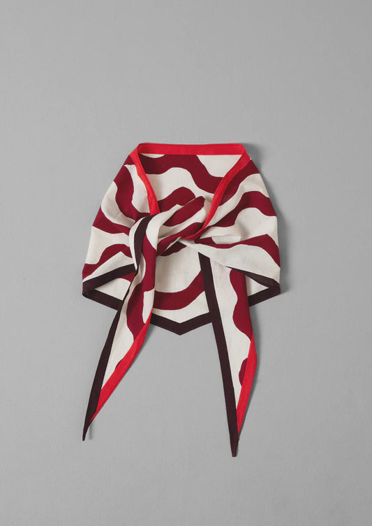 TOAST - Ribbon Print Cotton Bandana - Garnet