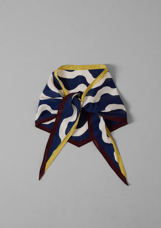 TOAST - Ribbon Print Cotton Bandana - Midnight Blue