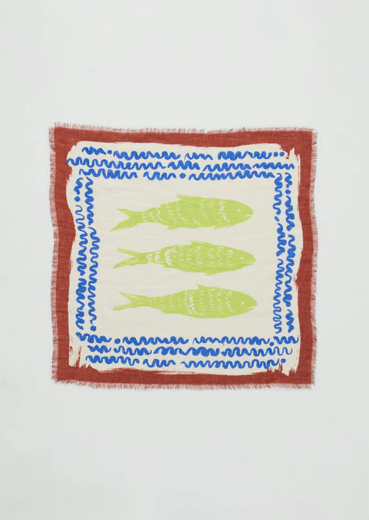 TOAST - Market Fish Linen Bandana, Ecru