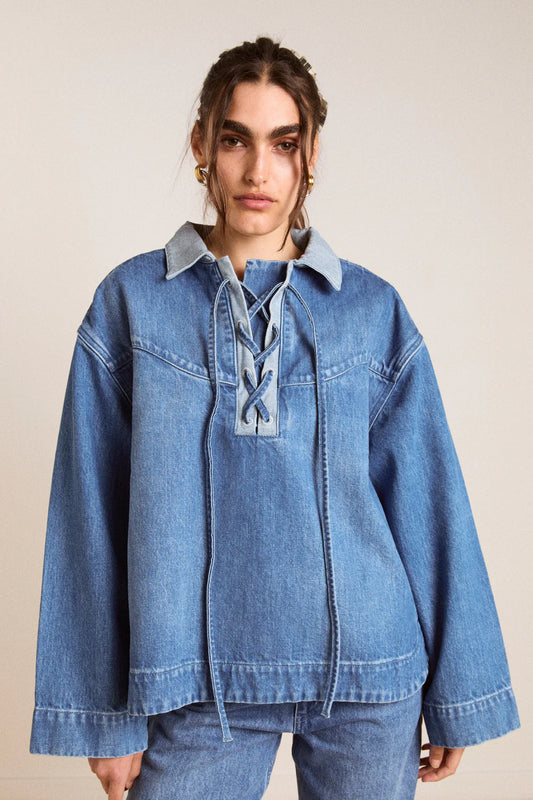 Damson Madder - Scarlett Rugby Shirt, Bayou Wash