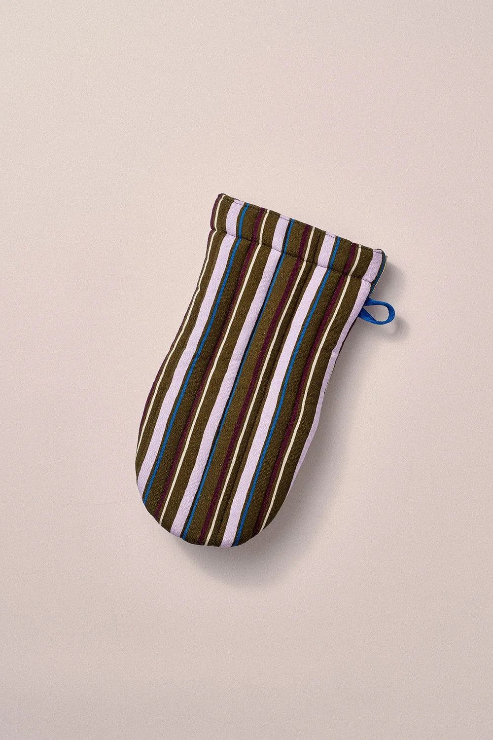 Damson Madder - Single Oven Mitt, Green Stripe