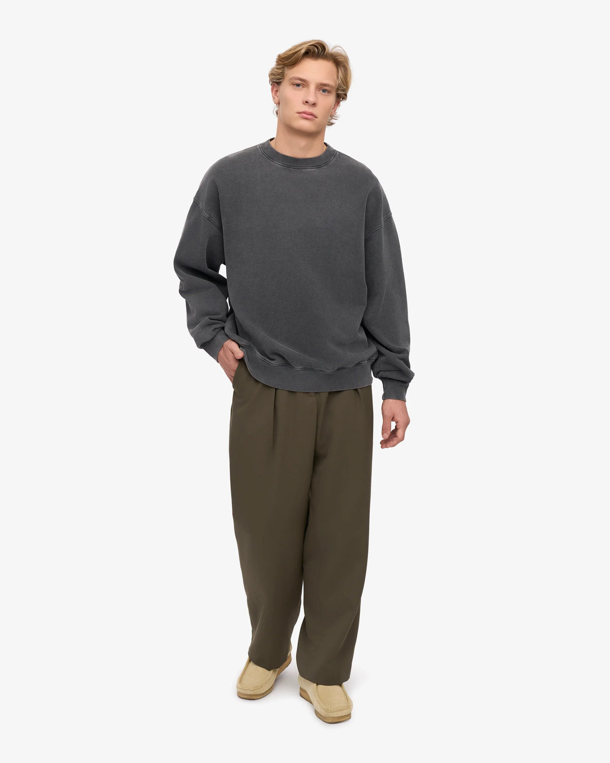 Colourful Standard - Oversized Organic Crew, Faded Black