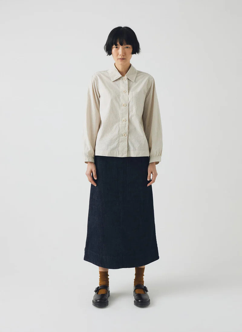 TOAST - Patch Pocket Organic Denim Skirt, Indigo