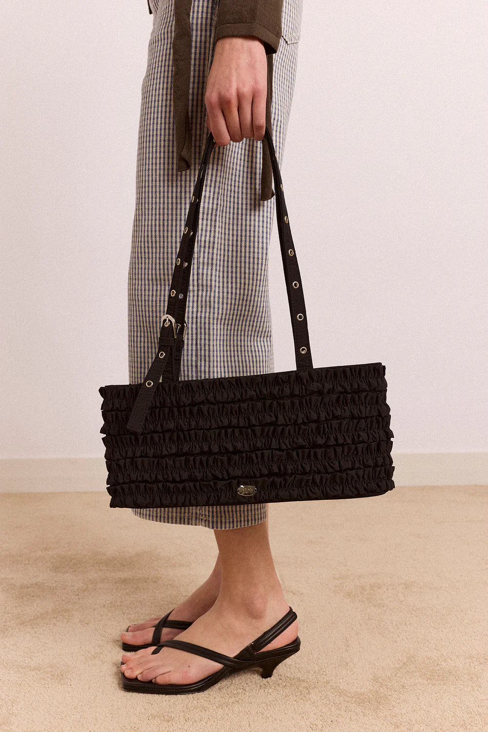 Damson Madder - Sophia Ruffle Bag, Black