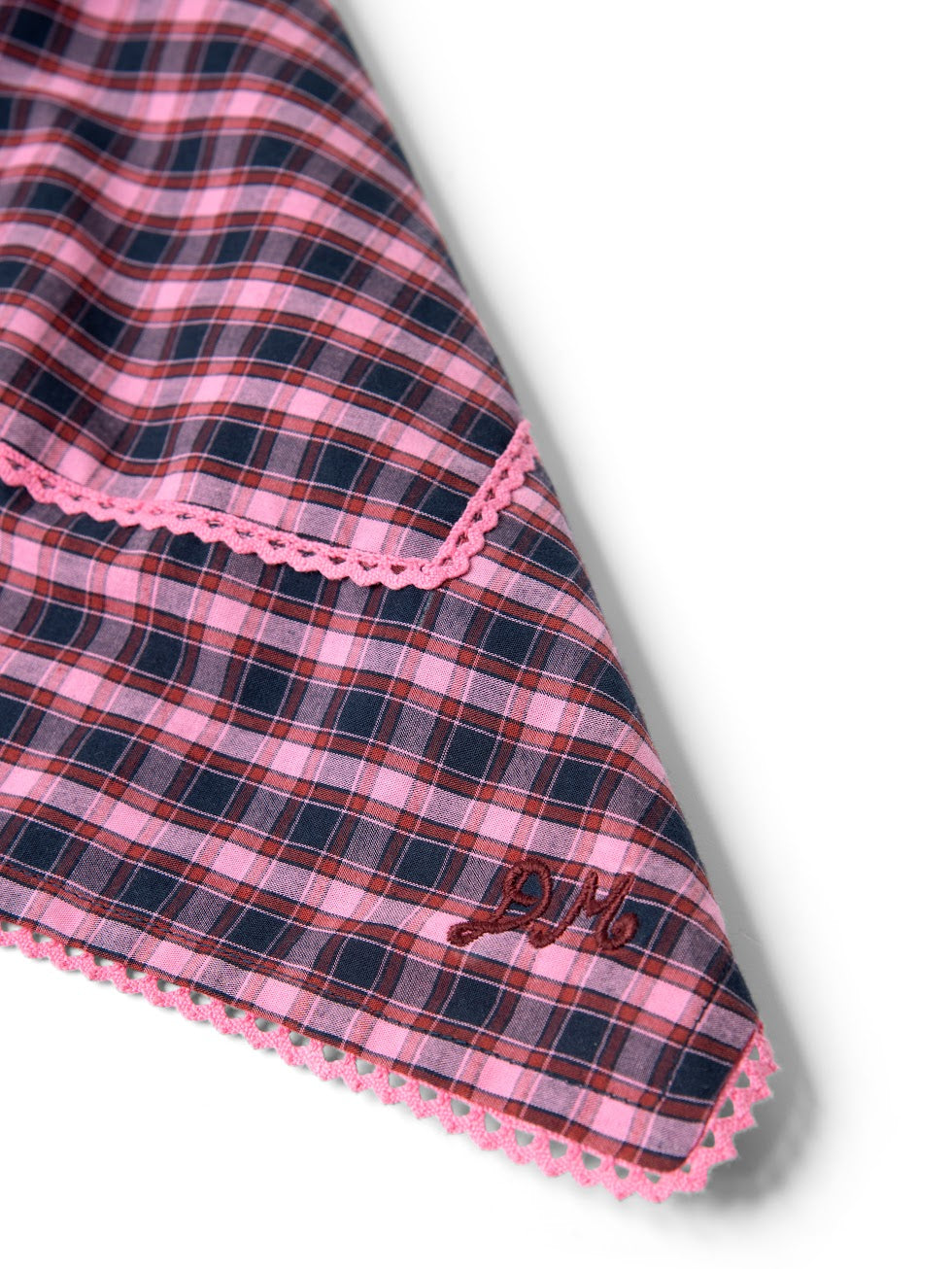 Damson Madder - Headscarf in Magenta Check