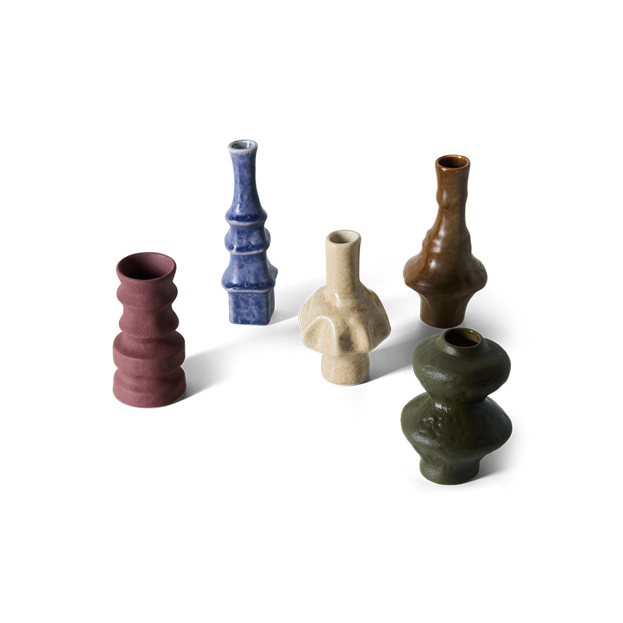 HKLIVING - 70s Ceramics: Small Vases, Palette (set of 5)