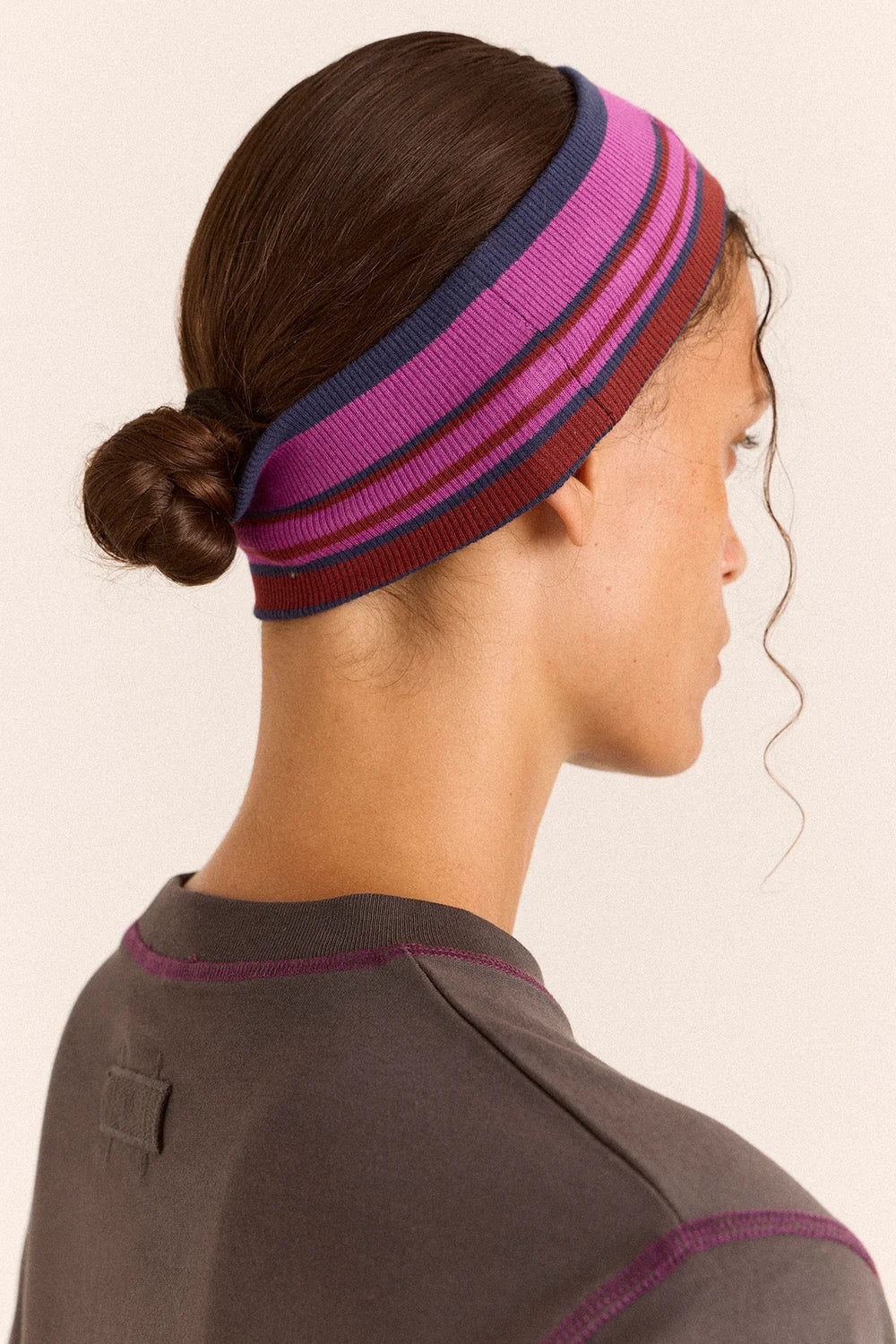 Damson Madder - Stripe Headband, Viola Stripe