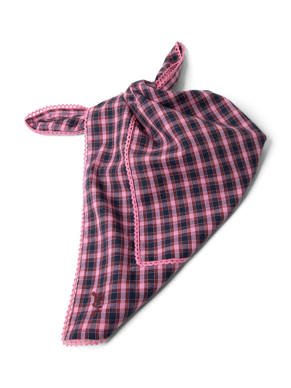 Damson Madder - Headscarf in Magenta Check