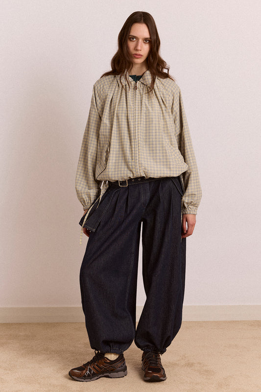 Damson Madder - Lailah Lightweight Bomber, Oyster Gingham