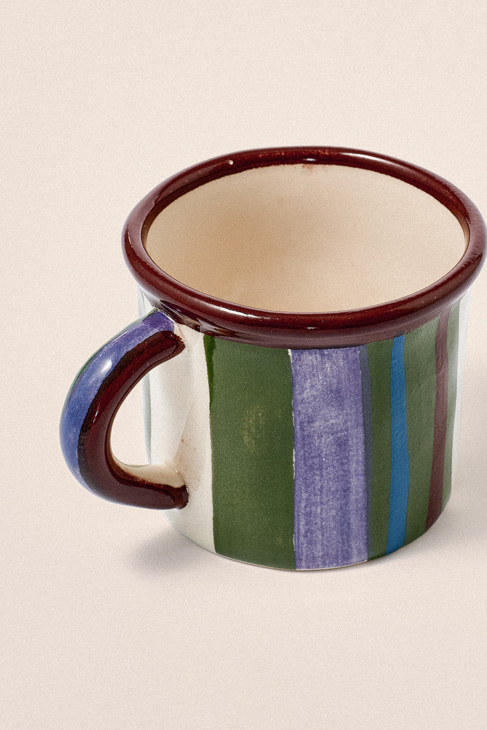 Damson Madder - Espresso Cup, Green Stripe