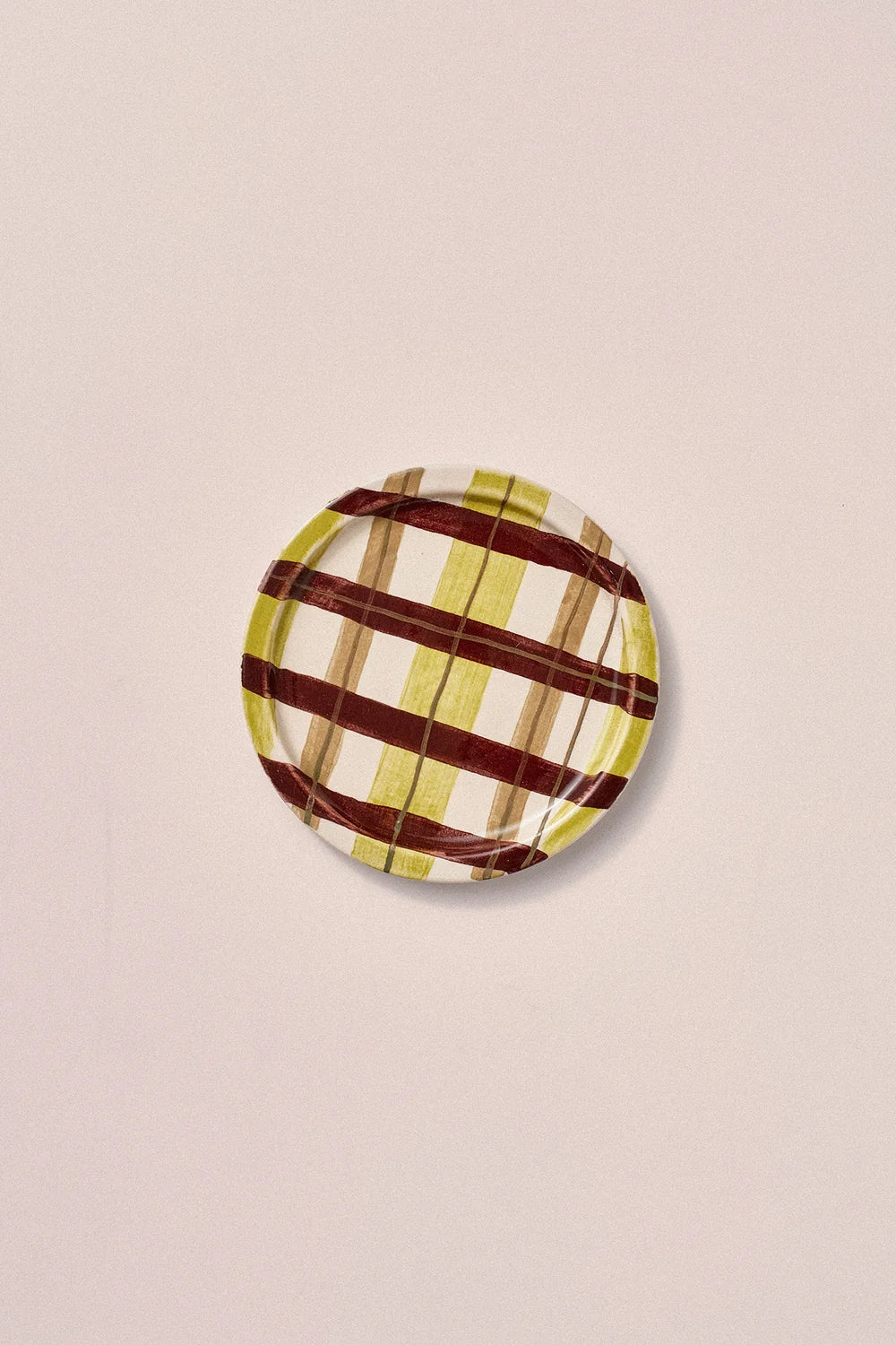 Damson Madder - Saucer, Chartreuse Check