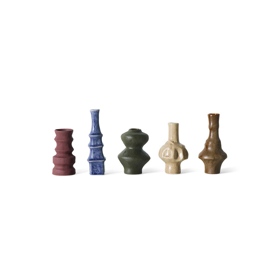 HKLIVING - 70s Ceramics: Small Vases, Palette (set of 5)