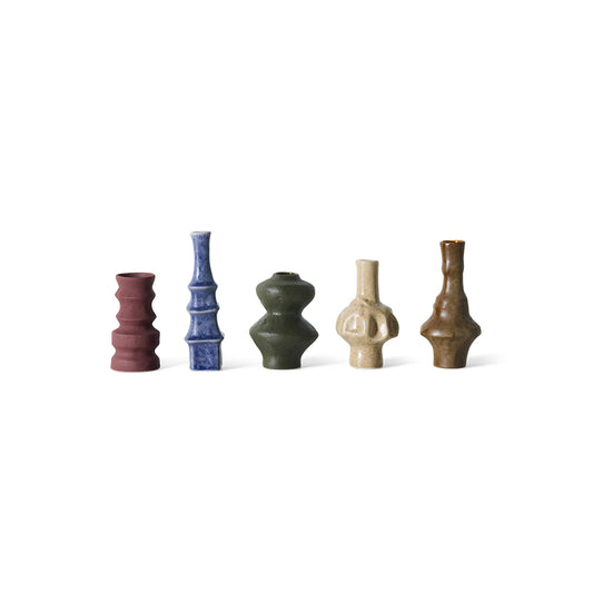 HKLIVING - 70s Ceramics: Small Vases, Palette (set of 5)
