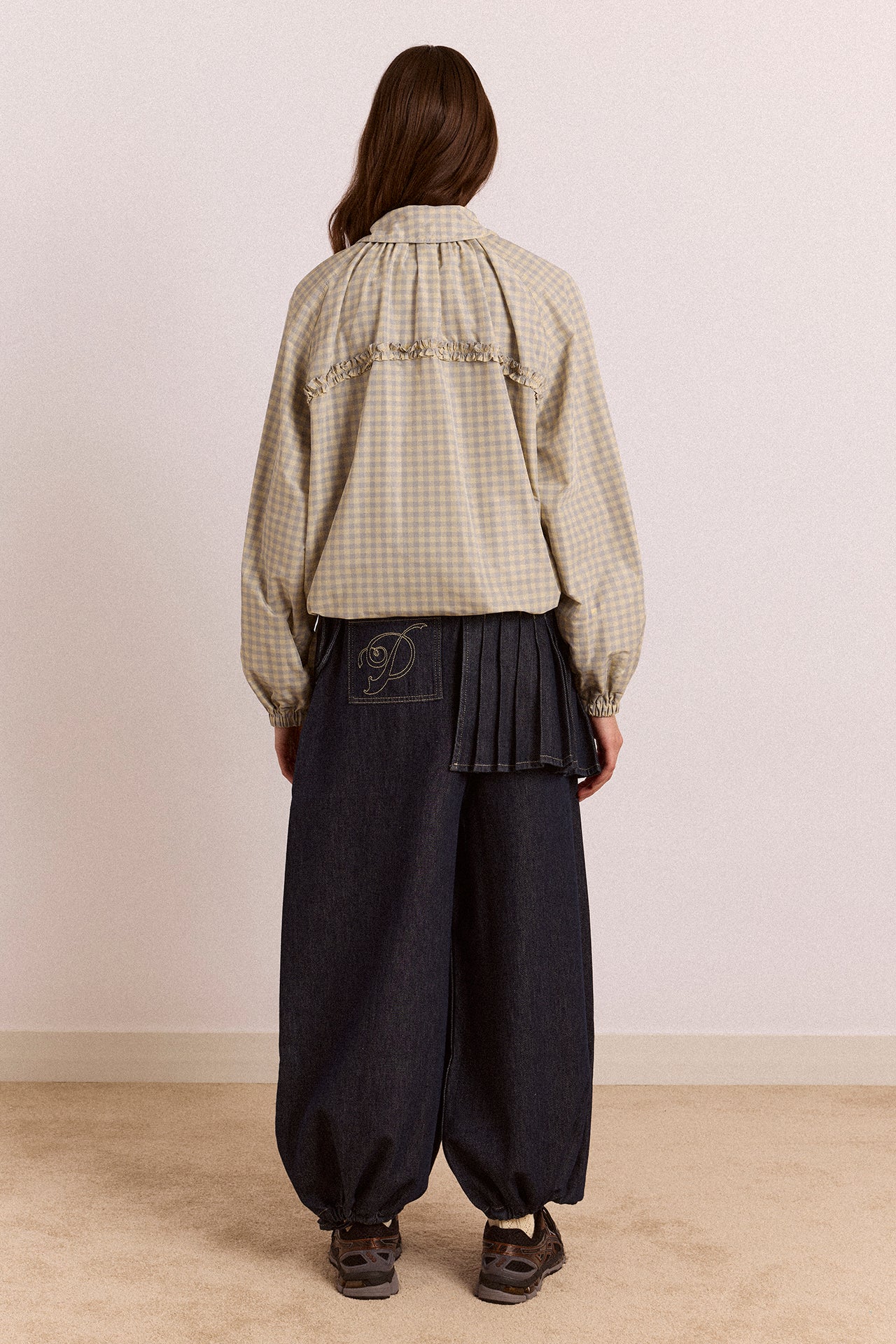 Damson Madder - Lailah Lightweight Bomber, Oyster Gingham