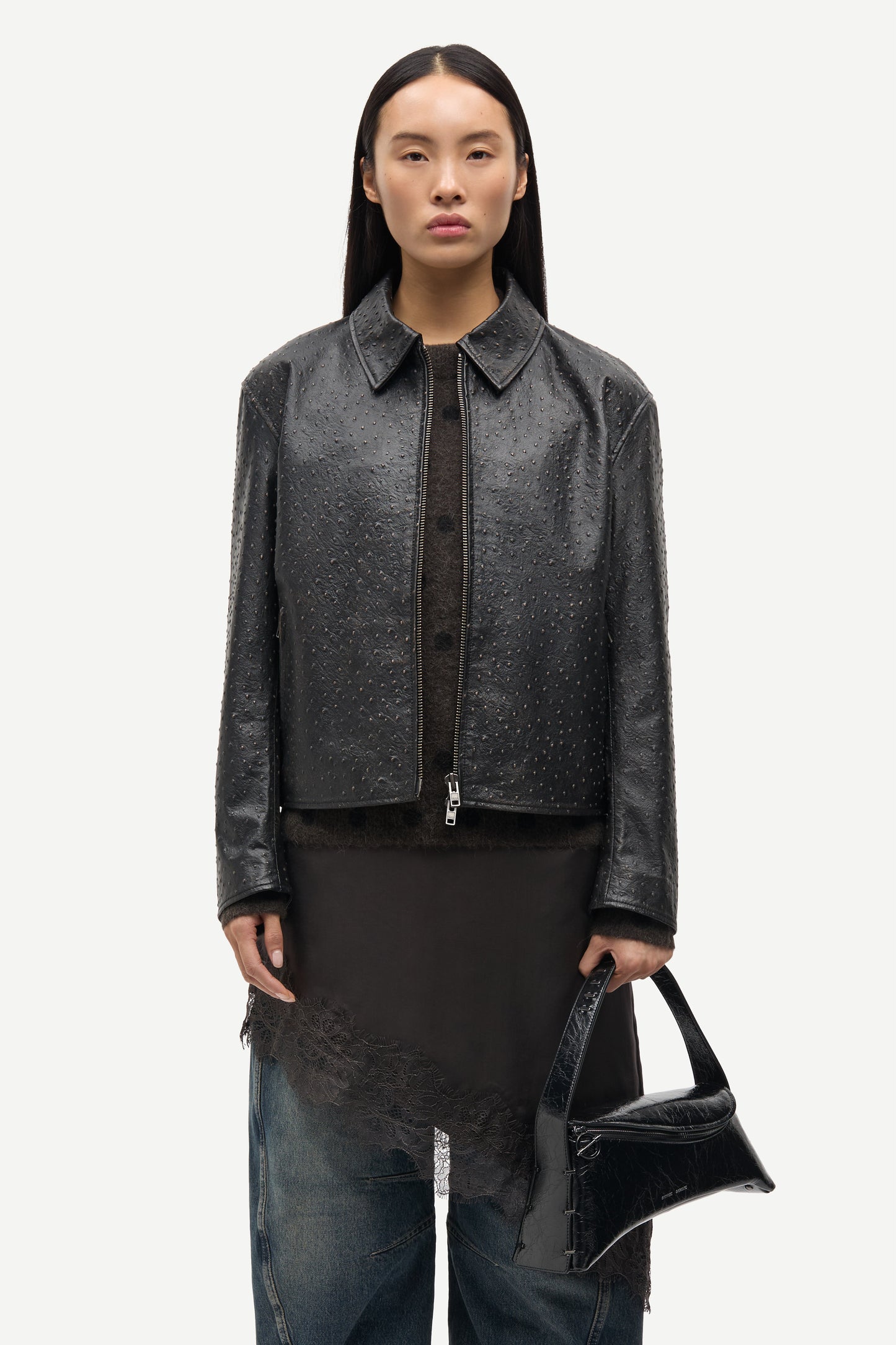 Samsøe Samsøe - Satise Leather Jacket, Mulch