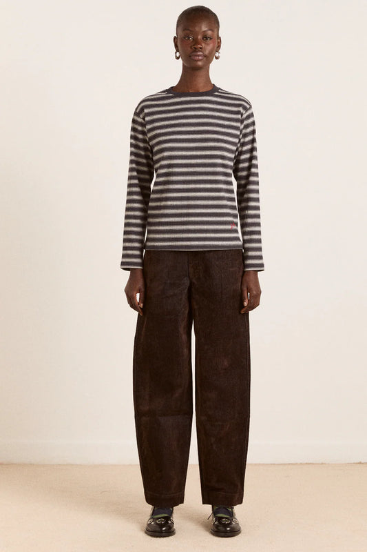 Damson Madder - Drew Flocked Denim Jeans, Bitter Choc
