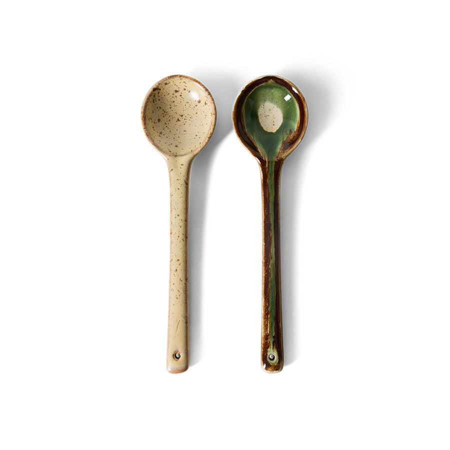 HKLIVING - 70s Ceramics: Serving Spoons, Hills (set of 2)