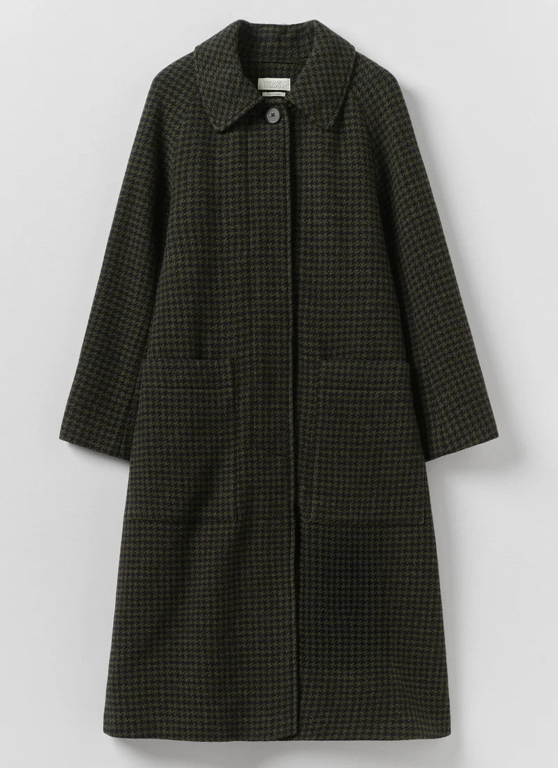 TOAST - Frankie Check Cool Raglan Coat, Olive/Black