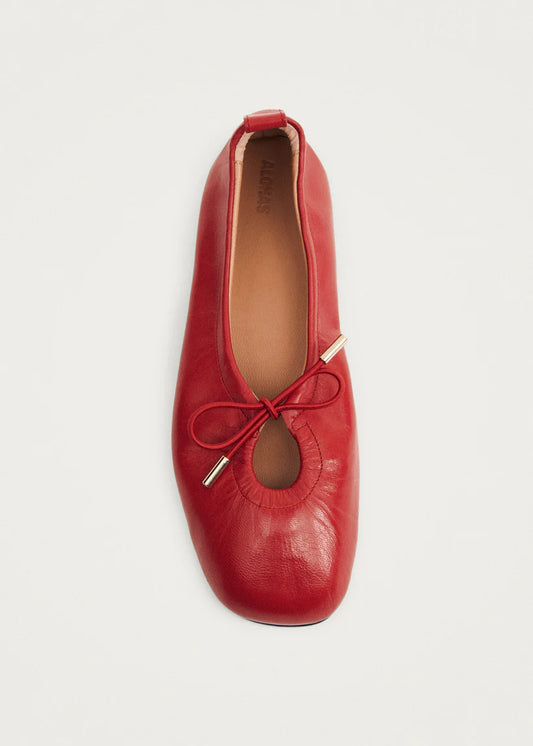 Alohas - Rosalind Red Leather Ballet Flat