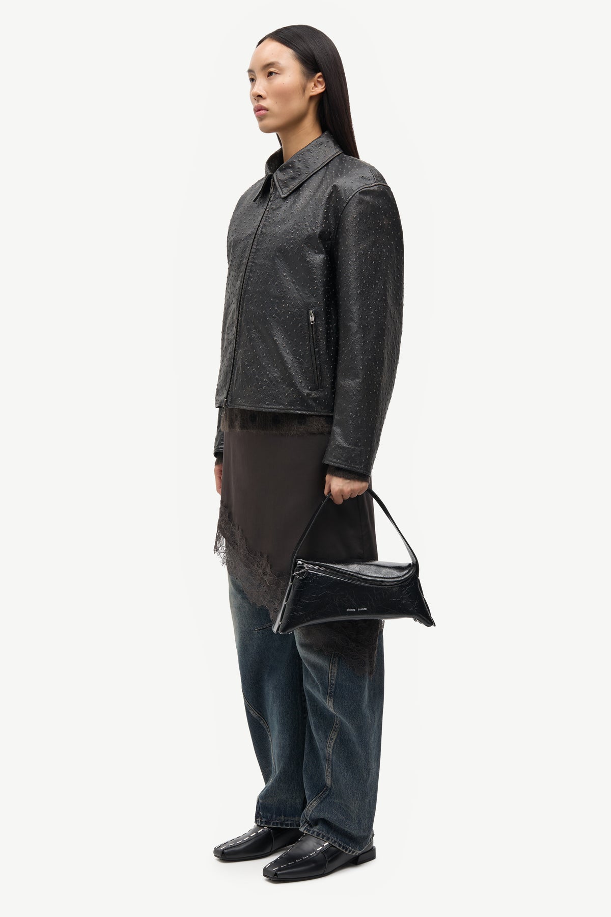 Samsøe Samsøe - Satise Leather Jacket, Mulch