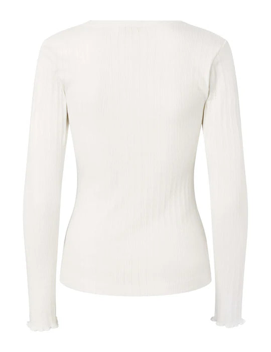 Esmé Studios - Ella Long Sleeve Top, White