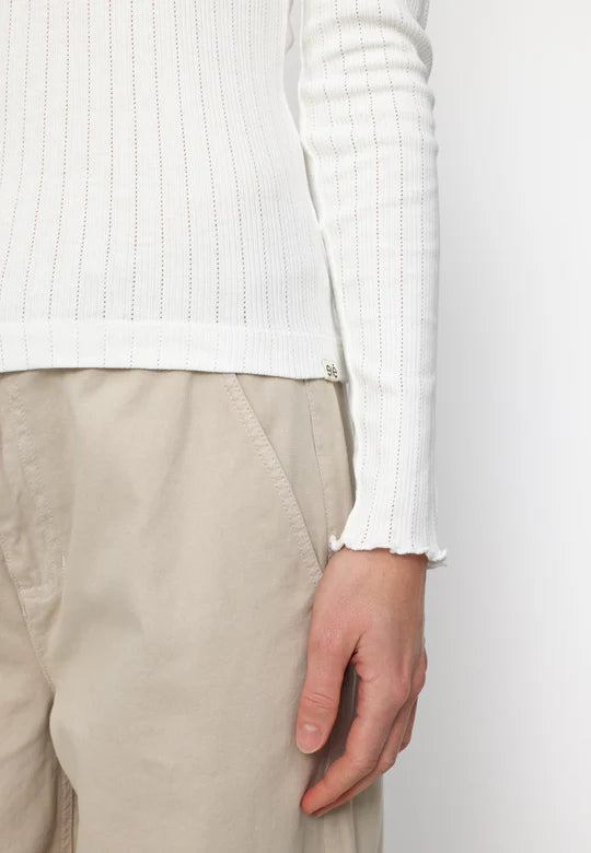 Esmé Studios - Ella Long Sleeve Top, White