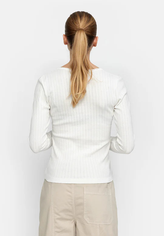 Esmé Studios - Ella Long Sleeve Top, White