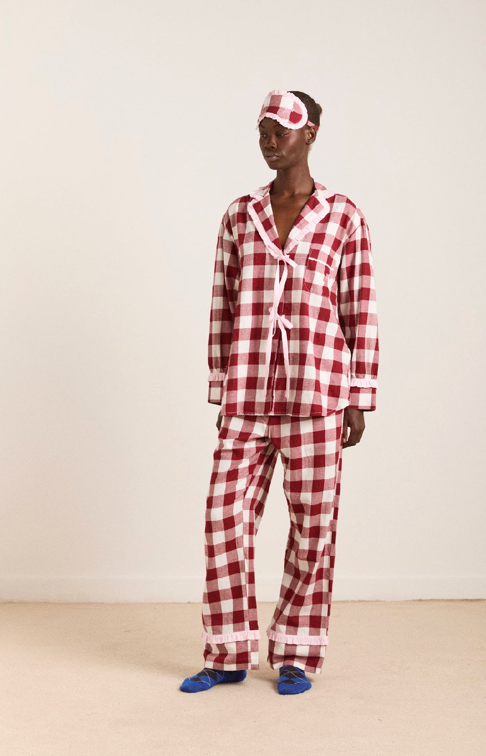 Damson Madder - Antonella PJ Set, Large Pink Gingham