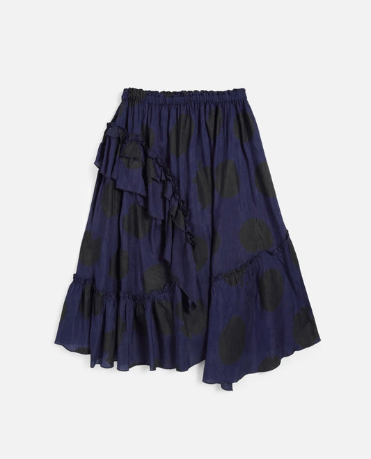 YMC - Draped Skirt, Black/Blue
