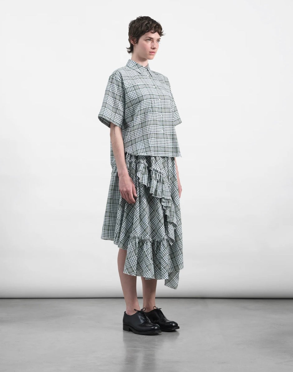 YMC - Draped Skirt, Multi Check