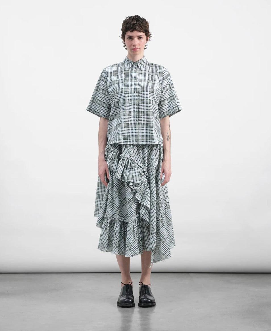 YMC - Draped Skirt, Multi Check