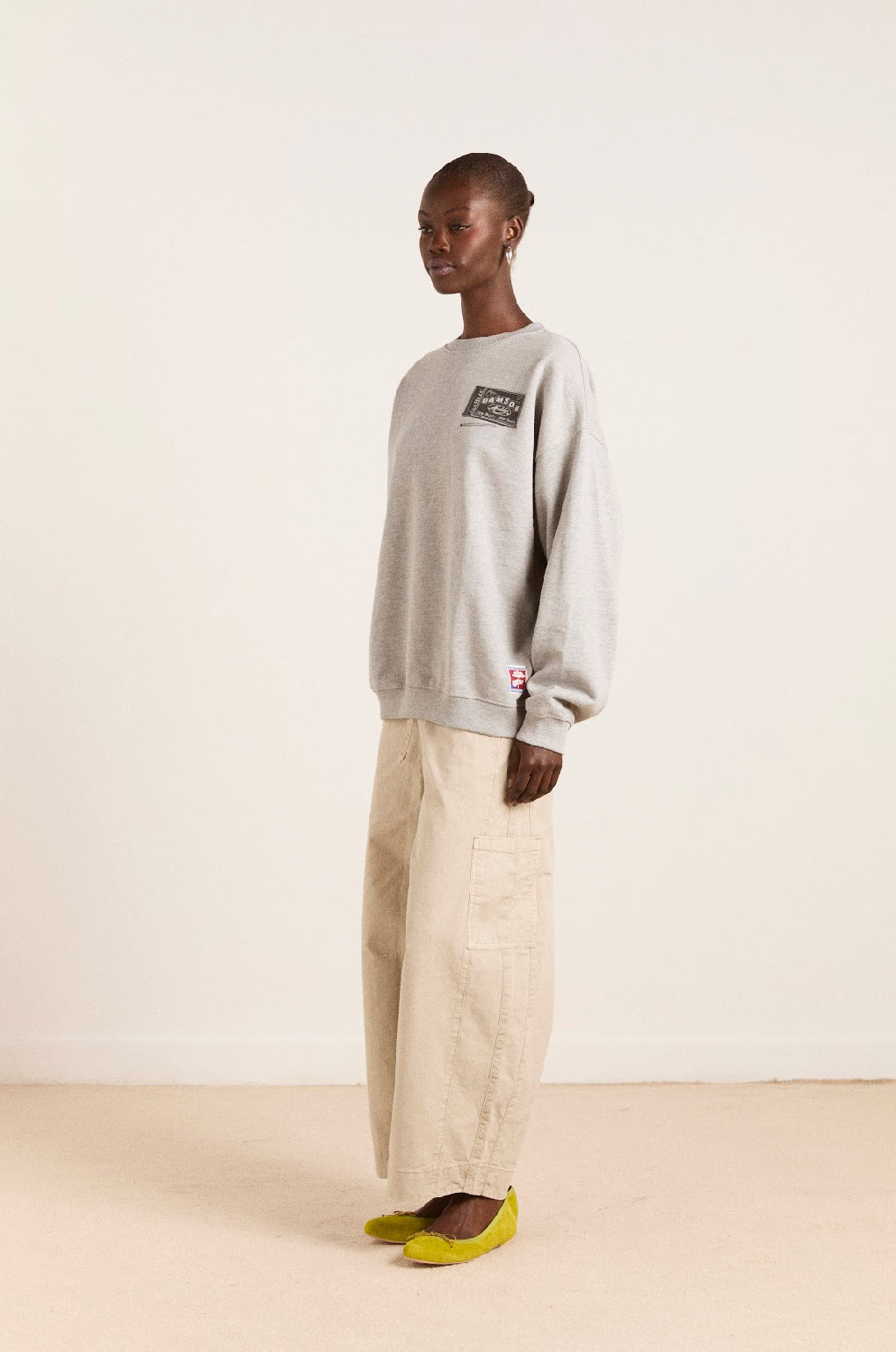 Damson Madder - General Store Sweatshirt, Grey Marl