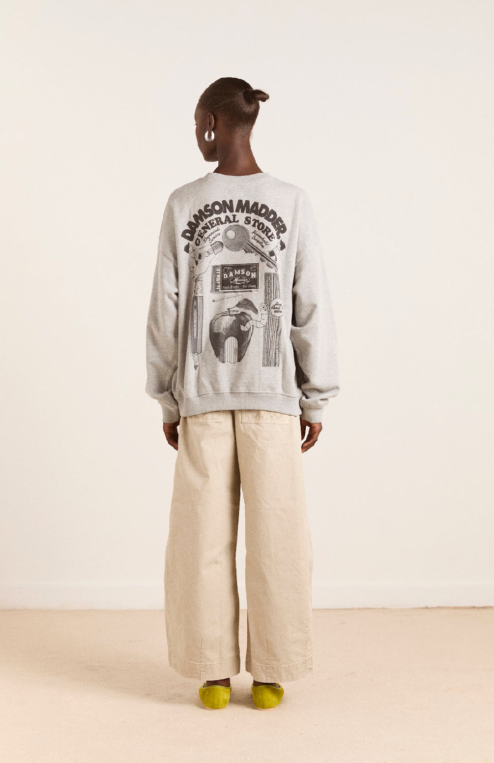 Damson Madder - General Store Sweatshirt, Grey Marl