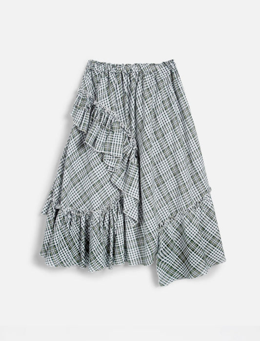 YMC - Draped Skirt, Multi Check