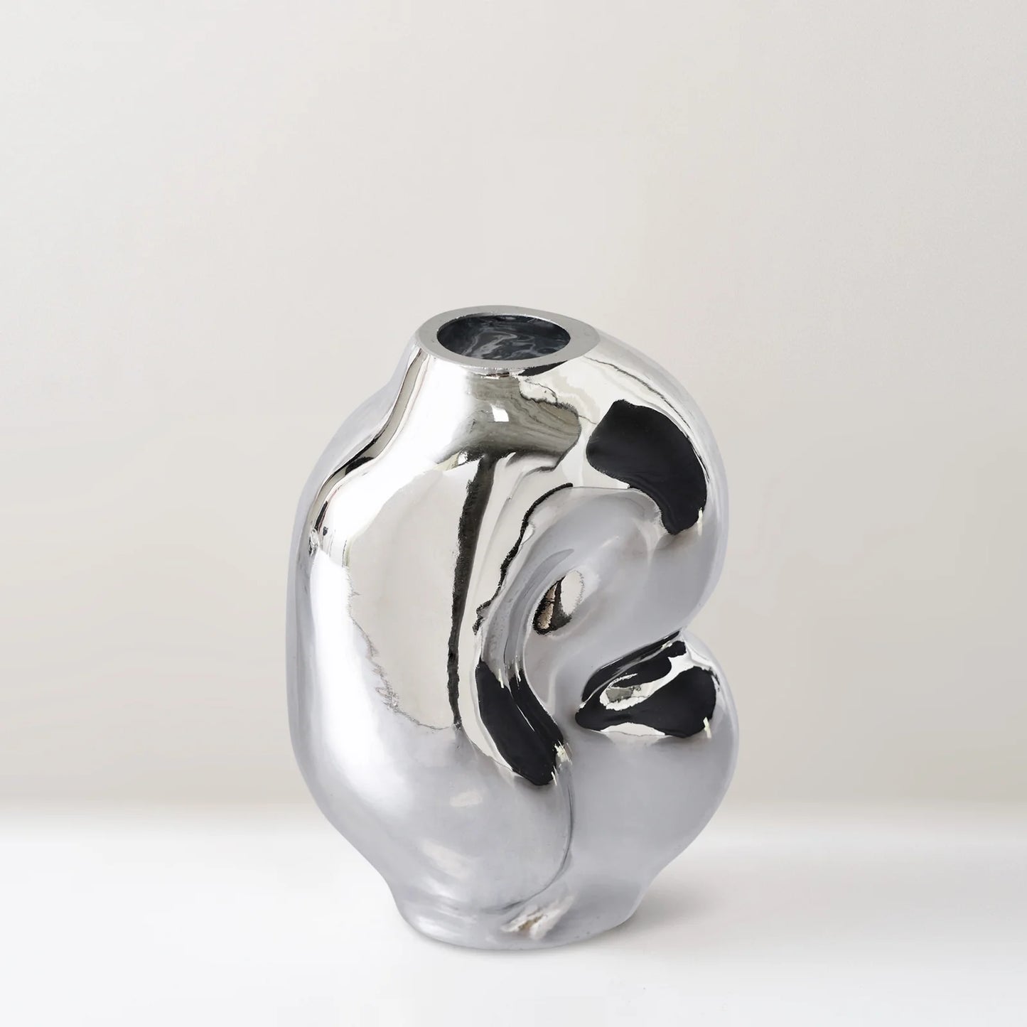 HKLIVING - Gleam Glass Small Vase, Chrome