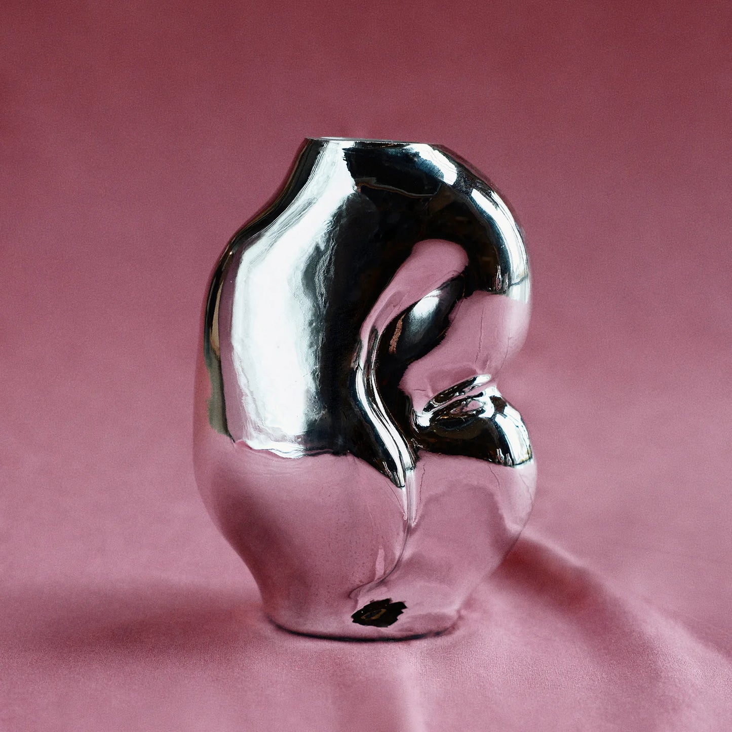 HKLIVING - Gleam Glass Small Vase, Chrome