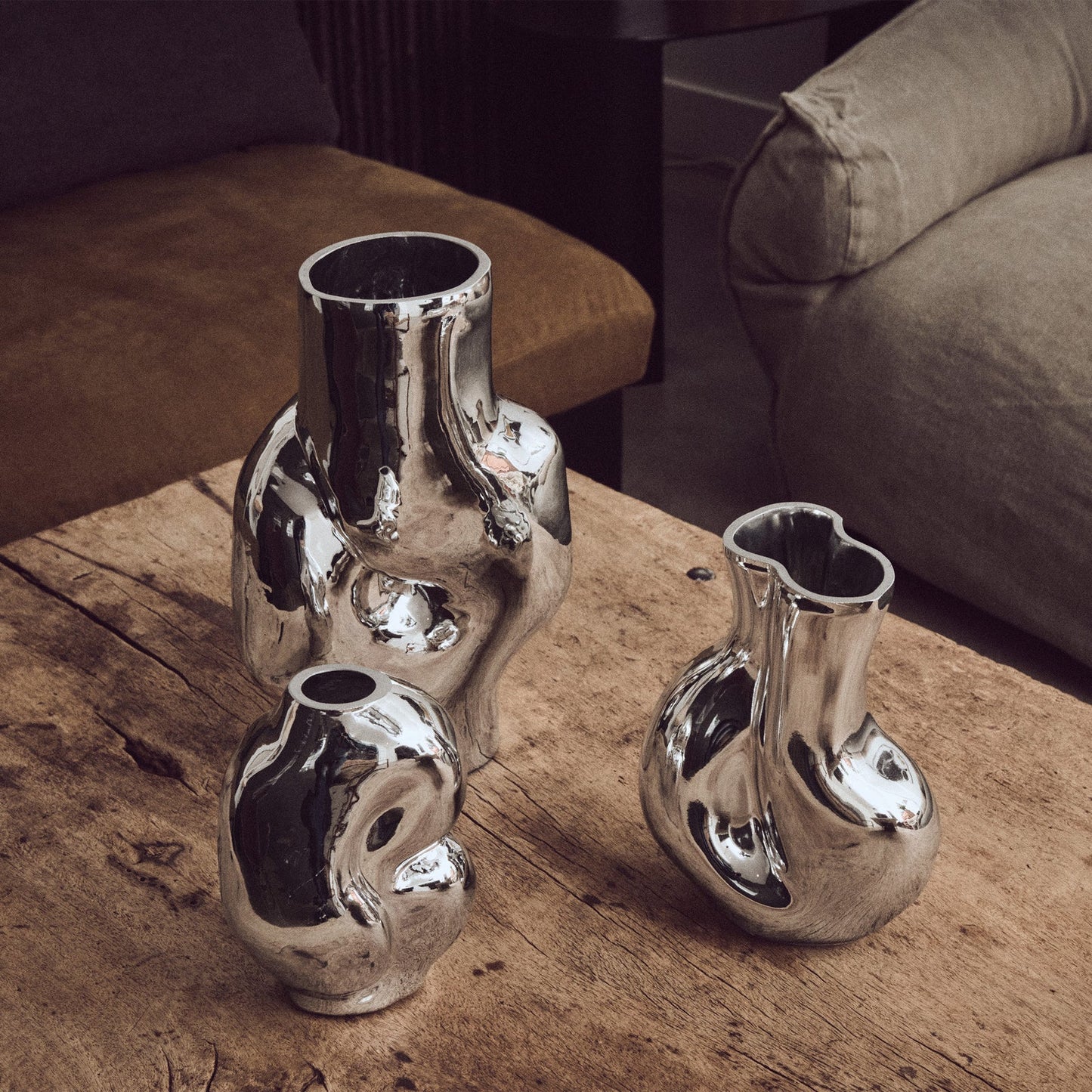 HKLIVING - Gleam Glass Small Vase, Chrome