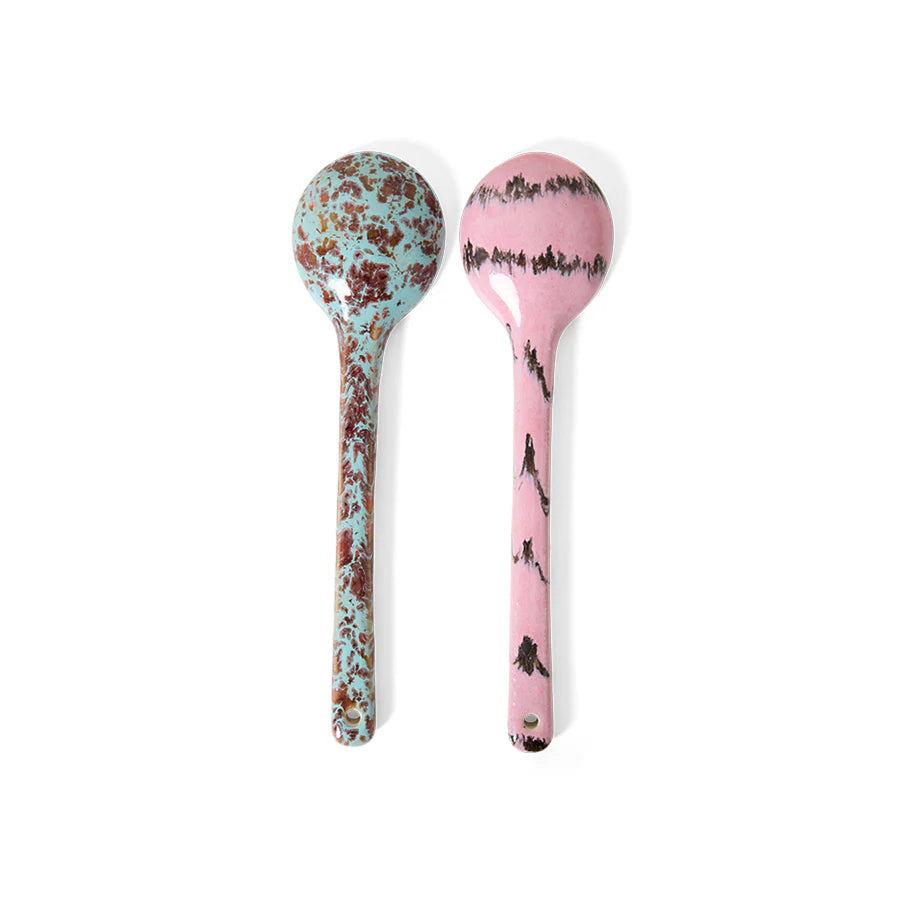 HKLIVING - 70s Ceramics: Serving Spoons, Sprinkle (set of 2)