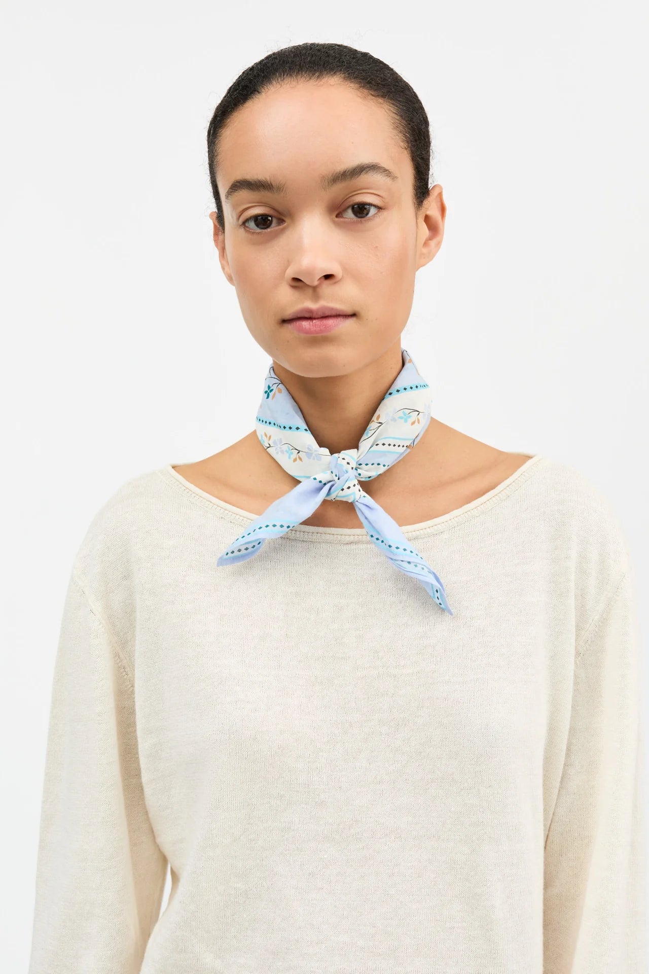 Skall Studio - Floral Scarf, Aqua